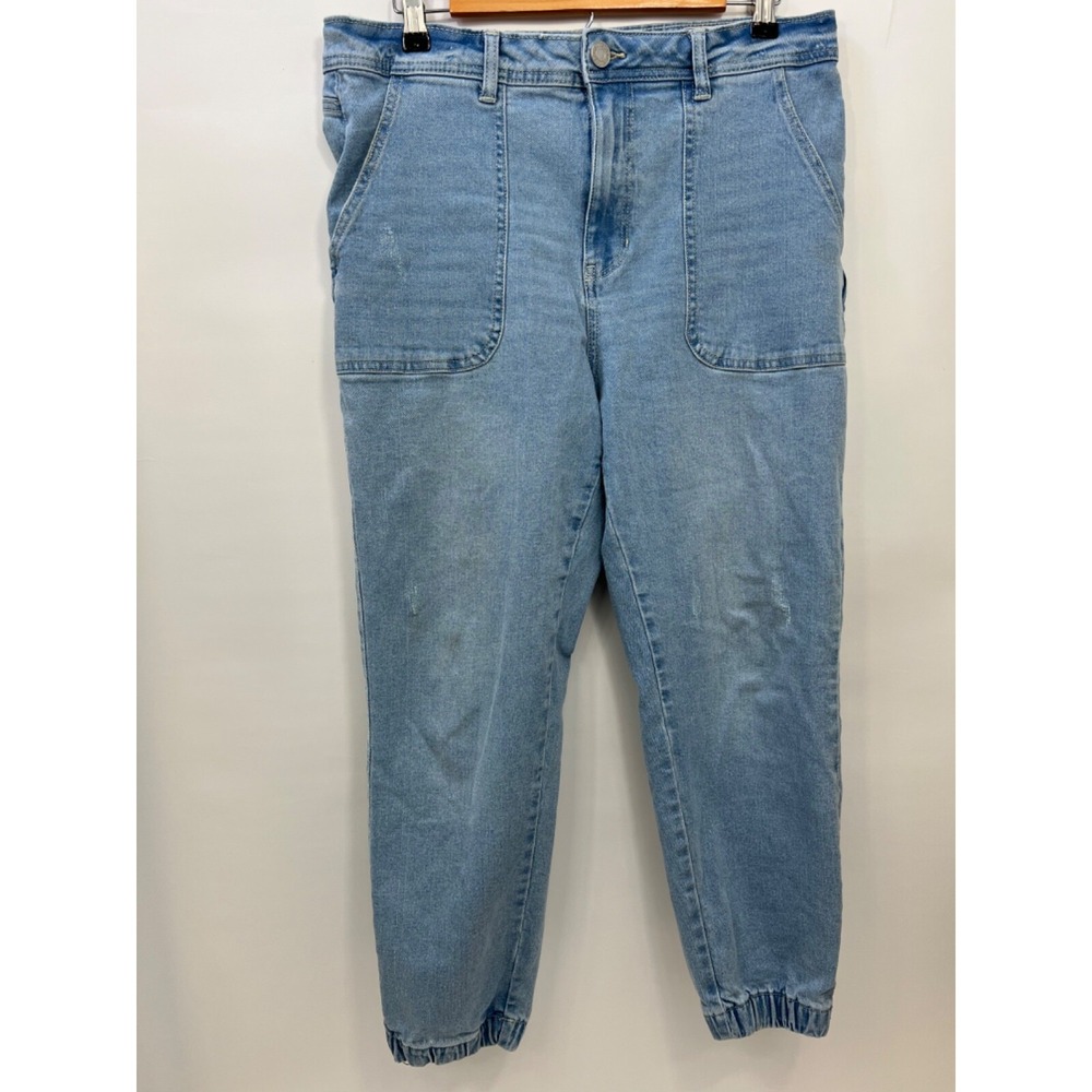 90s Rocks & Indigo High Waist Mom Jeans Blue Light Wash Tapered Women‎ Size 10